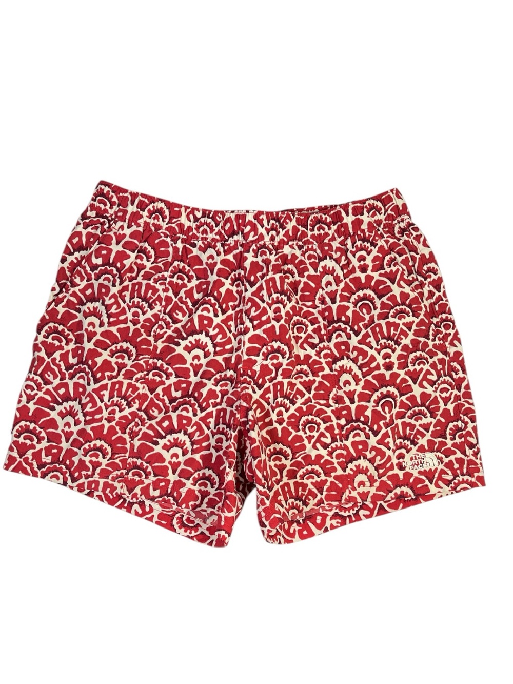 The North Face Mens Class V Hybrid Shorts size Medium in Racer Dash Red White